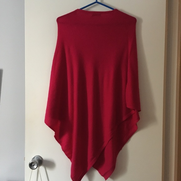 Big! 100% Cashmere Fuchsia Pink Poncho Made in Nepal One Size - Picture 3 of 5